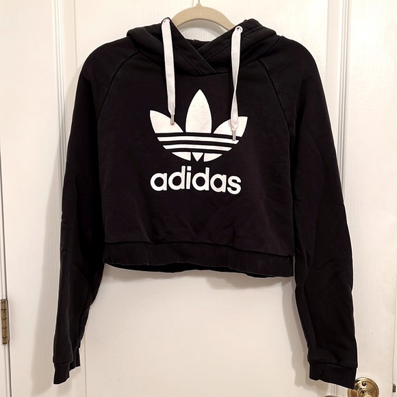 adidas Tops Adidas Crop Top Hoodie Poshmark